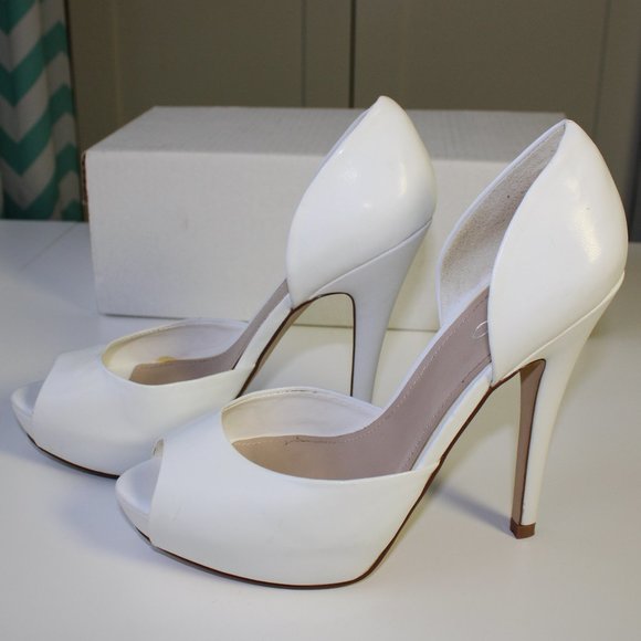 Aldo White Peep Toe D'orsay Platform Heel - Picture 8 of 9